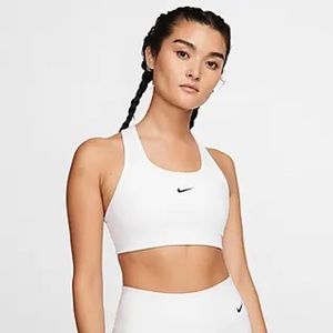 Brand new white Nike swoosh sports bra